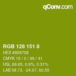 颜色代码: RGB 128 151 8 | qconv.com