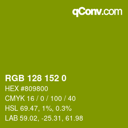 カラーコード: RGB 128 152 0 | qconv.com