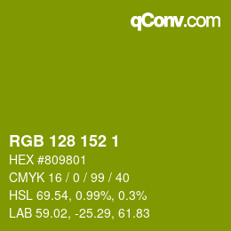 颜色代码: RGB 128 152 1 | qconv.com