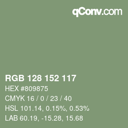 Color code: RGB 128 152 117 | qconv.com
