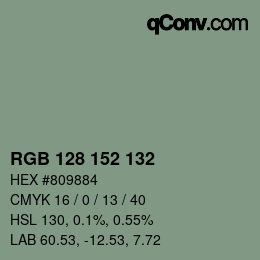 Color code: RGB 128 152 132 | qconv.com