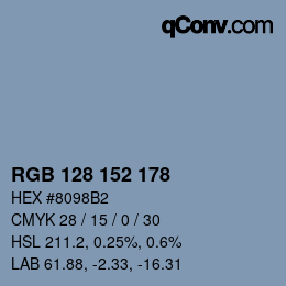 カラーコード: RGB 128 152 178 | qconv.com