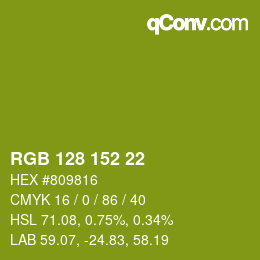 Color code: RGB 128 152 22 | qconv.com