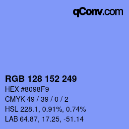 カラーコード: RGB 128 152 249 | qconv.com