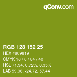 Color code: RGB 128 152 25 | qconv.com