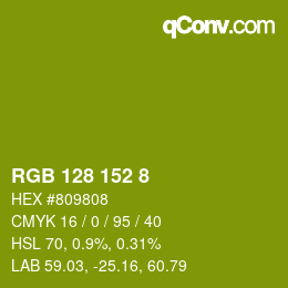 カラーコード: RGB 128 152 8 | qconv.com