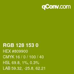 カラーコード: RGB 128 153 0 | qconv.com