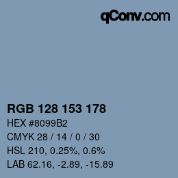 Color code: RGB 128 153 178 | qconv.com