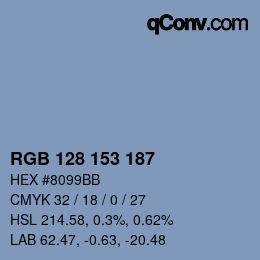 Color code: RGB 128 153 187 | qconv.com