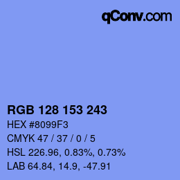 Color code: RGB 128 153 243 | qconv.com