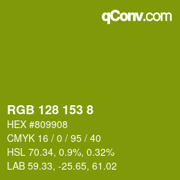 Color code: RGB 128 153 8 | qconv.com