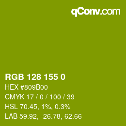 颜色代码: RGB 128 155 0 | qconv.com