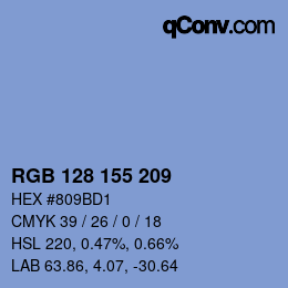 Color code: RGB 128 155 209 | qconv.com