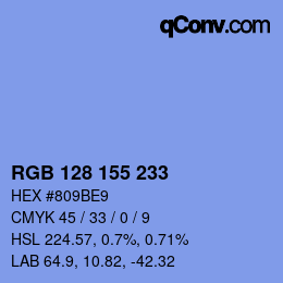 Color code: RGB 128 155 233 | qconv.com