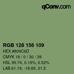 カラーコード: RGB 128 156 109 | qconv.com