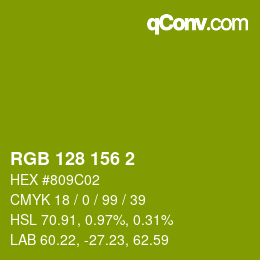 颜色代码: RGB 128 156 2 | qconv.com