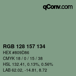 Color code: RGB 128 157 134 | qconv.com