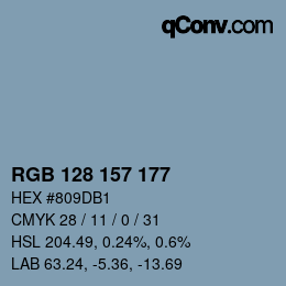 Color code: RGB 128 157 177 | qconv.com