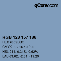 Color code: RGB 128 157 188 | qconv.com