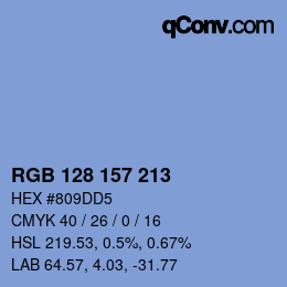 Color code: RGB 128 157 213 | qconv.com