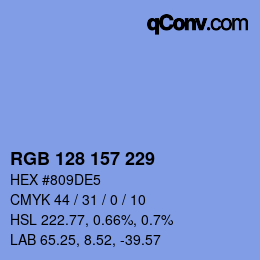 カラーコード: RGB 128 157 229 | qconv.com