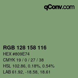 Color code: RGB 128 158 116 | qconv.com