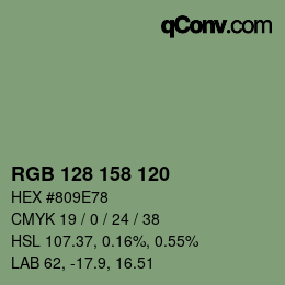 颜色代码: RGB 128 158 120 | qconv.com