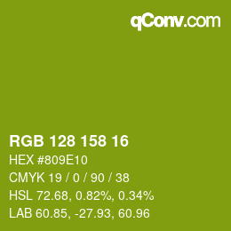 Color code: RGB 128 158 16 | qconv.com