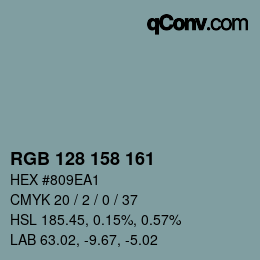 Farbcode: RGB 128 158 161 | qconv.com