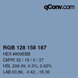 カラーコード: RGB 128 158 187 | qconv.com