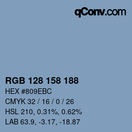Color code: RGB 128 158 188 | qconv.com