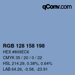 カラーコード: RGB 128 158 198 | qconv.com