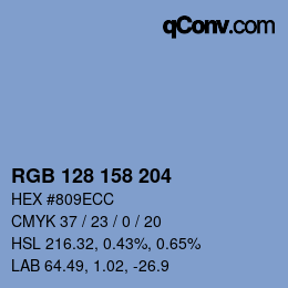 颜色代码: RGB 128 158 204 | qconv.com