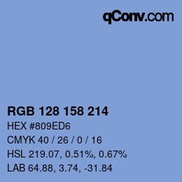 颜色代码: RGB 128 158 214 | qconv.com