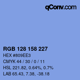 カラーコード: RGB 128 158 227 | qconv.com