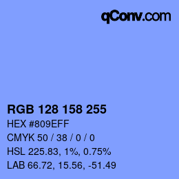 Color code: RGB 128 158 255 | qconv.com
