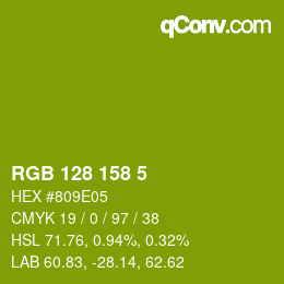 颜色代码: RGB 128 158 5 | qconv.com