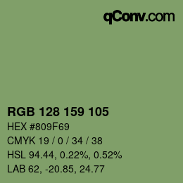 Farbcode: RGB 128 159 105 | qconv.com