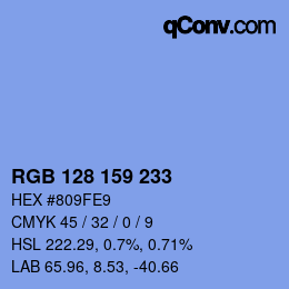 Color code: RGB 128 159 233 | qconv.com