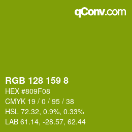 Farbcode: RGB 128 159 8 | qconv.com