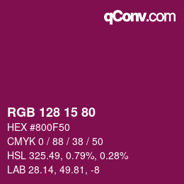 Color code: RGB 128 15 80 | qconv.com