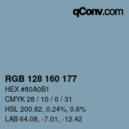 Color code: RGB 128 160 177 | qconv.com
