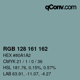 Color code: RGB 128 161 162 | qconv.com