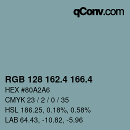 カラーコード: RGB 128 162.4 166.4 | qconv.com