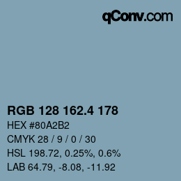 カラーコード: RGB 128 162.4 178 | qconv.com