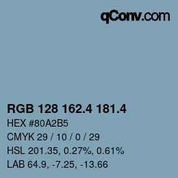 カラーコード: RGB 128 162.4 181.4 | qconv.com