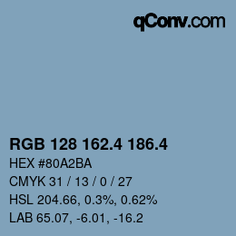 カラーコード: RGB 128 162.4 186.4 | qconv.com