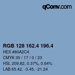 カラーコード: RGB 128 162.4 196.4 | qconv.com
