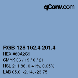 カラーコード: RGB 128 162.4 201.4 | qconv.com