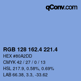 カラーコード: RGB 128 162.4 221.4 | qconv.com